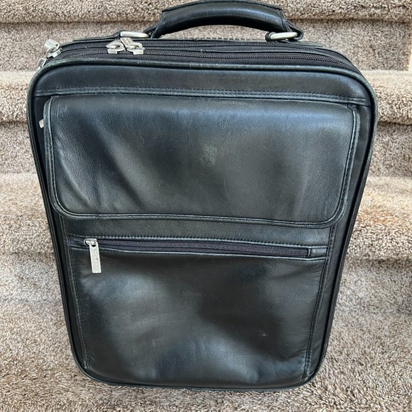 Wilson’s Black Leather Carry on Luggage. - Picture 1 of 16